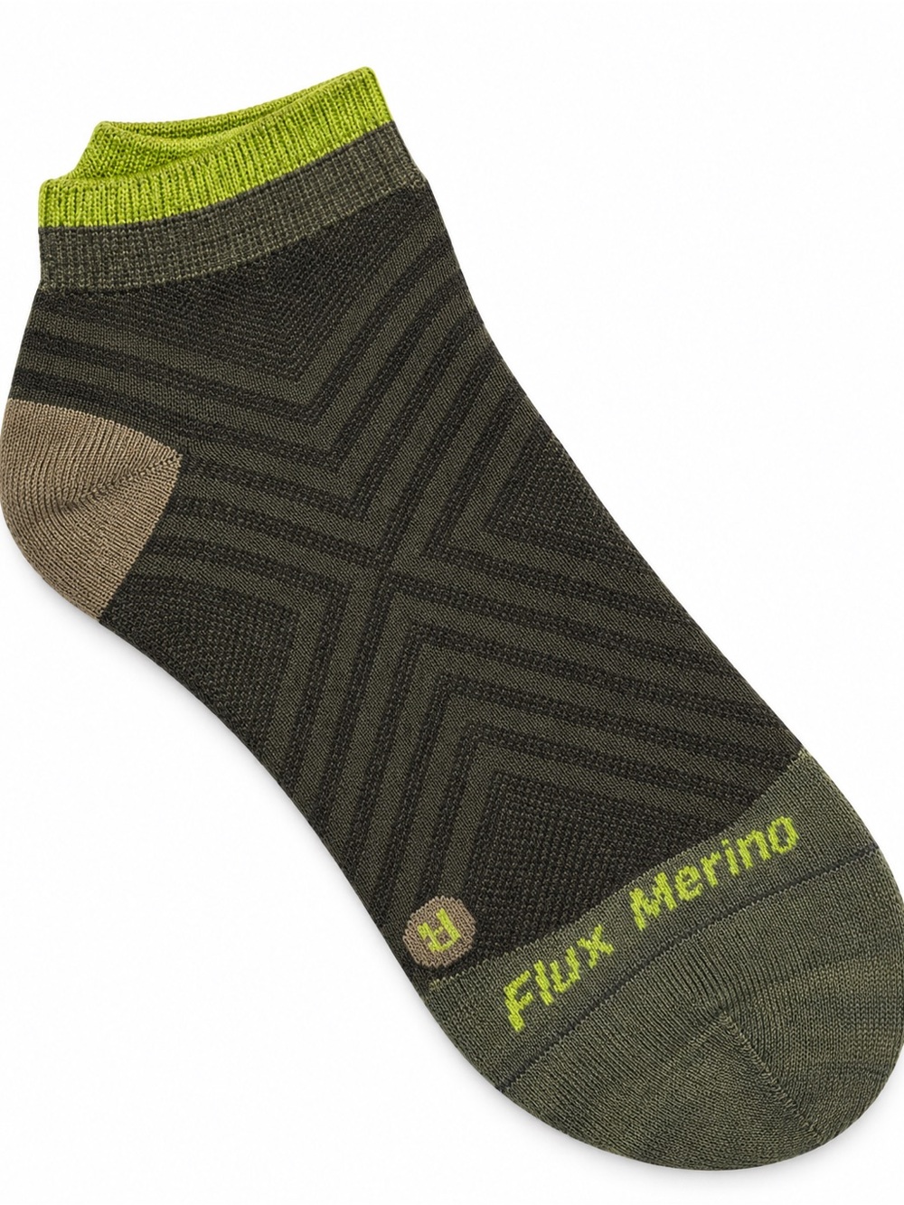 Lux Merino Wool  thermoflux Men's black  & Lime Athletic Sock 2 pair